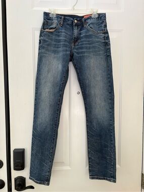 Jean Shop Mick Denim Mens 30x32 Blue Stretch Slim Fit Selvedge Straight***READ